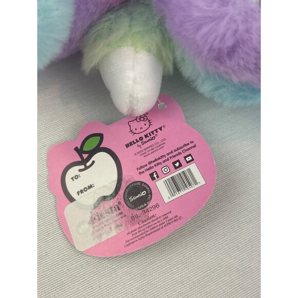 Fiesta Sanrio Hello Kitty Plush Rainbow Sherbet Soft Stuffed Toy Pink Bow Tag - Picture 11 of 13